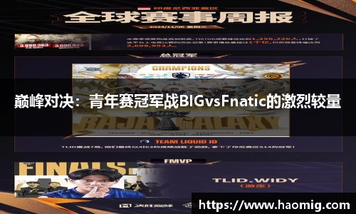 巅峰对决：青年赛冠军战BIGvsFnatic的激烈较量